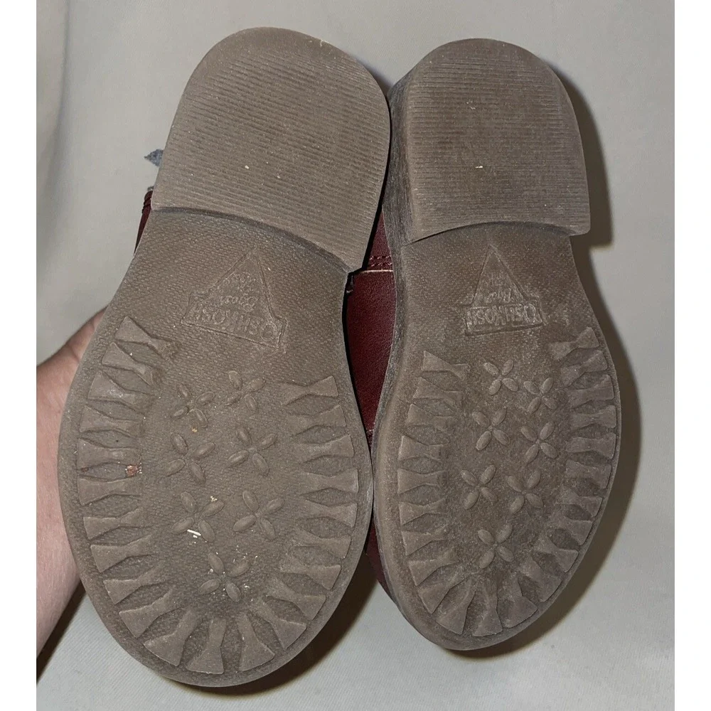 OshKosh Kids Size 5 Ankle Boots Burgundy Glitter Fringe Booties‎